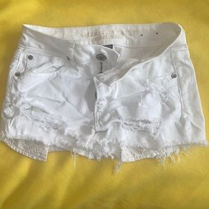 White Ripped American Eagle Jean Shorts
